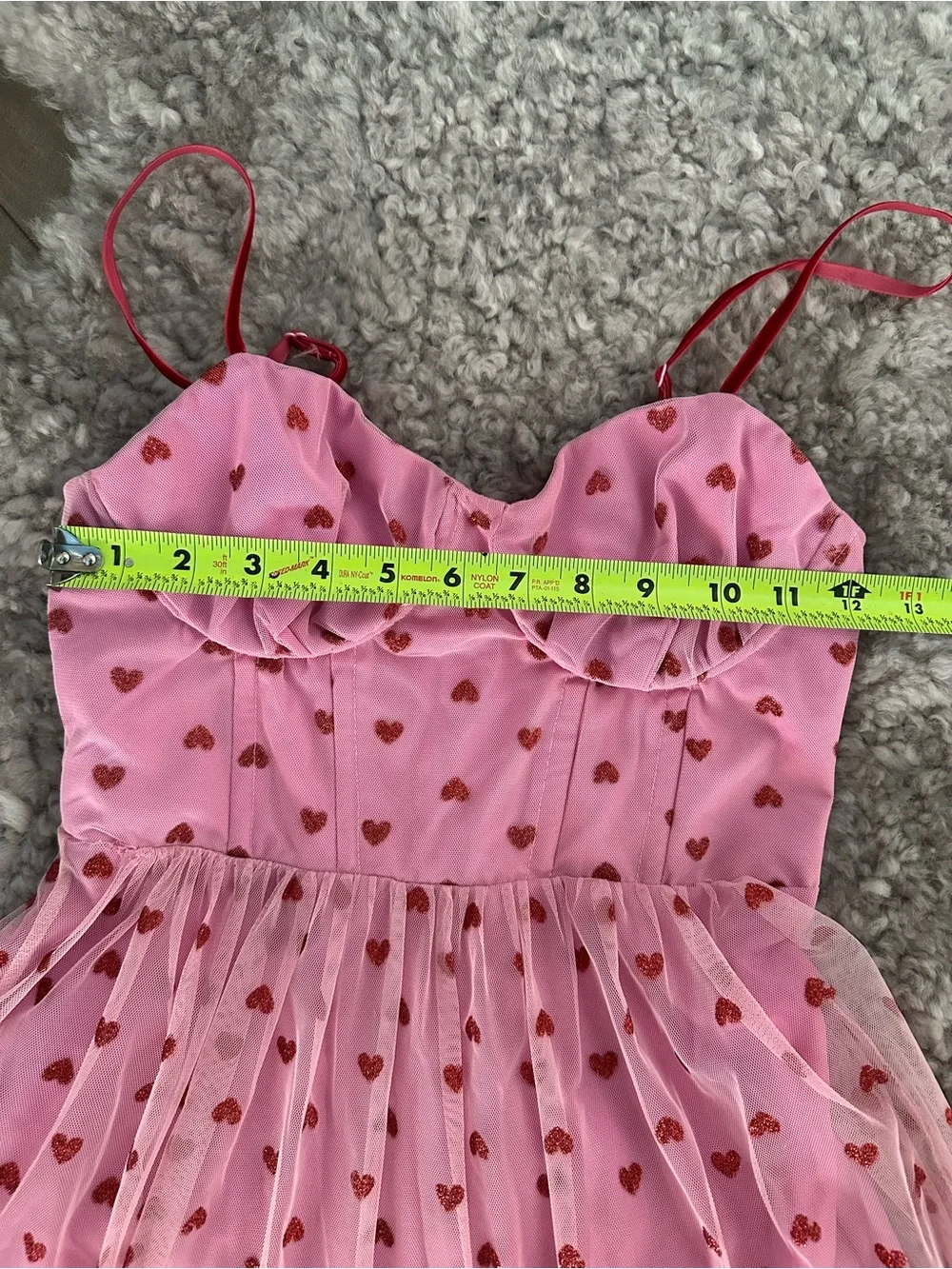 Betsey Johnson Pink Midi Dress with Red Heart Print - Picture 13 of 13